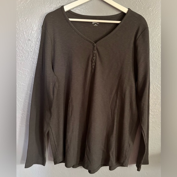 DULUTH TRADING COMPANY GREY LONG SLEEVE T-SHIRT SIZE XXL.‎ Henley. - Picture 1 of 8